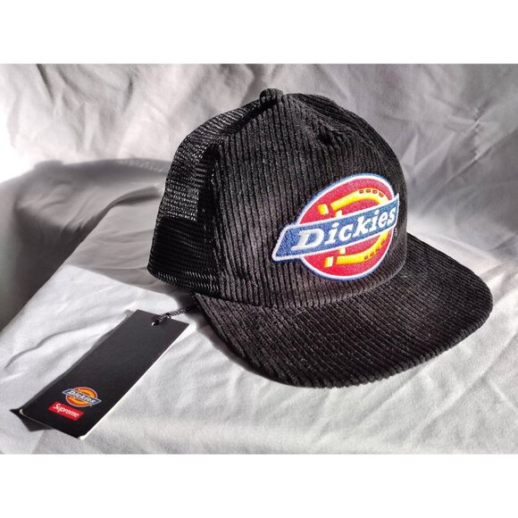 SUPREME x Dickies Corduroy Mesh Back 5-Panel 5 Panel Trucker Hat Black NWT